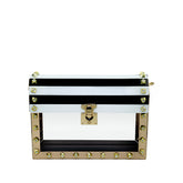 Acrylic Long Chain Padlock Clutch - 503