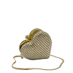 Crystal Mini Heart Clutch - 911