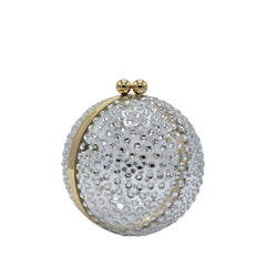 Crystal Clear Acrylic Ball Clutch - 509