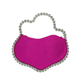 Stone Handle Satin Clutch Bag - 232