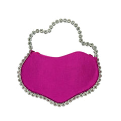 Stone Handle Satin Clutch Bag - 232