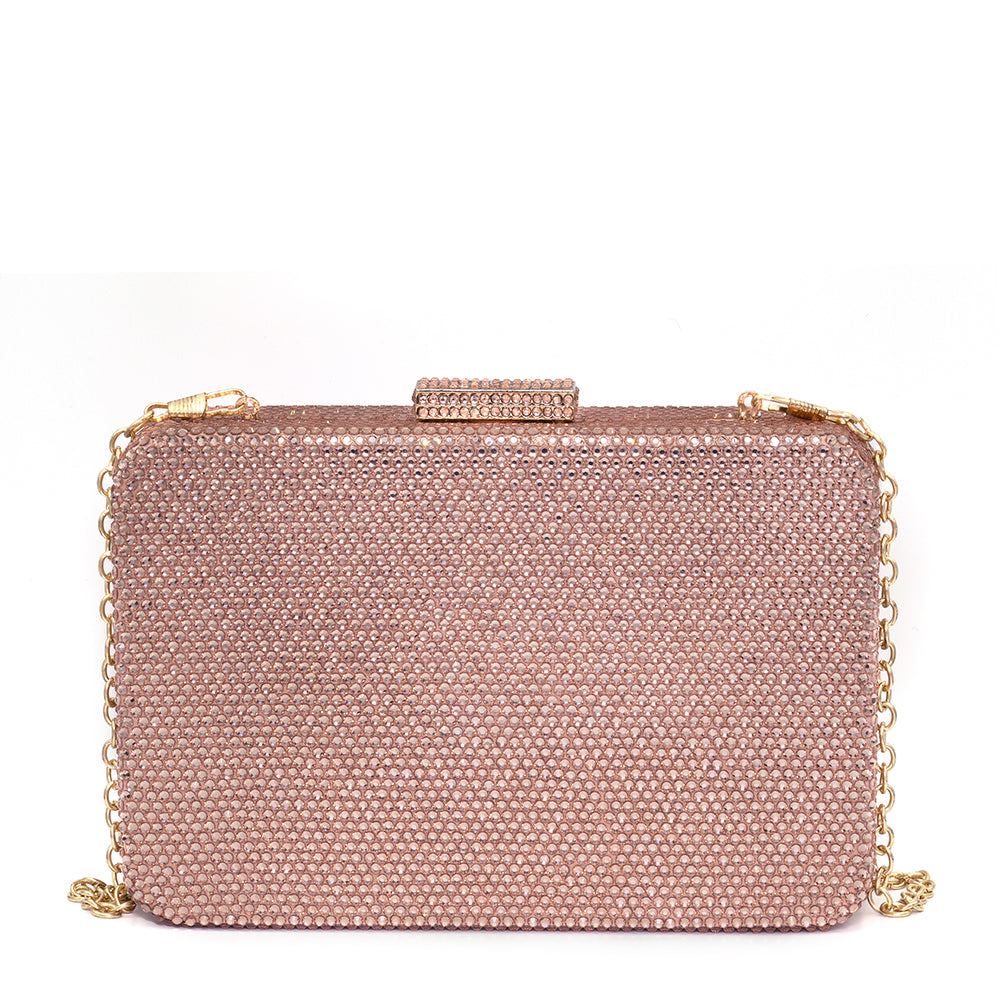 Sparkle Rectanglular Stone Clutch - 806