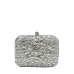 Mini Flower Engraved Crystal Clutch - 165