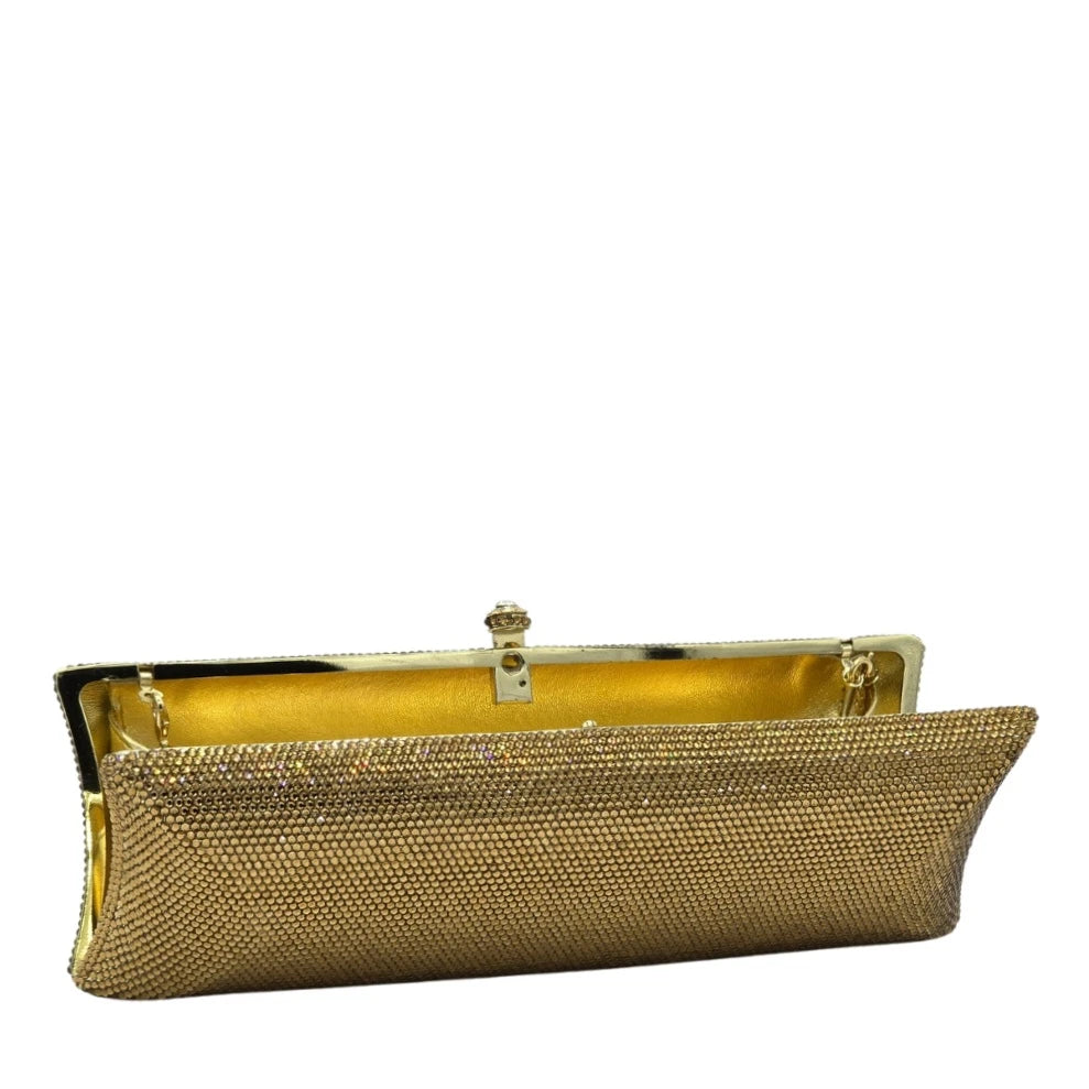 Long Rectangular Crystal Clutch - 908