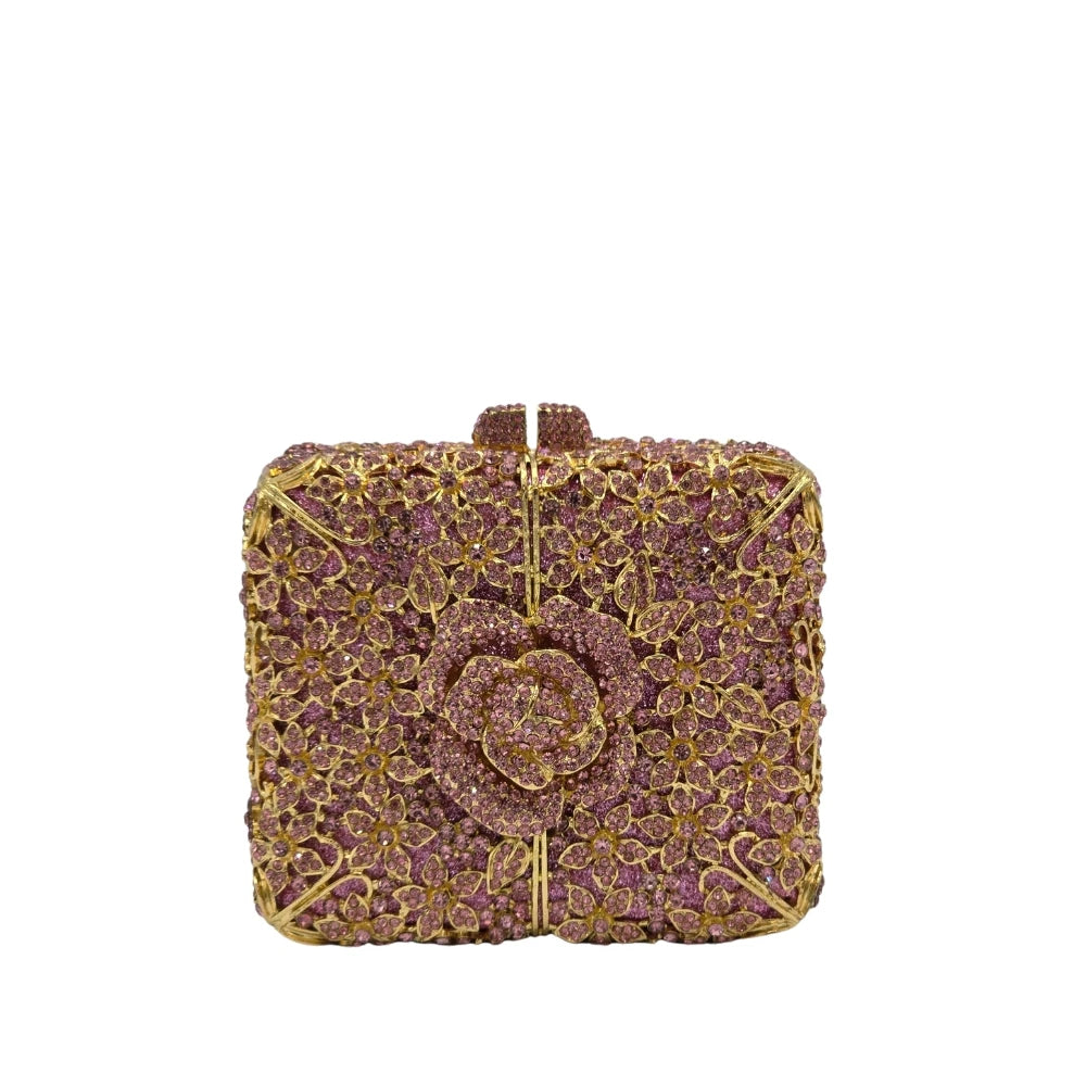 Luxury Square Flower Clutch -916