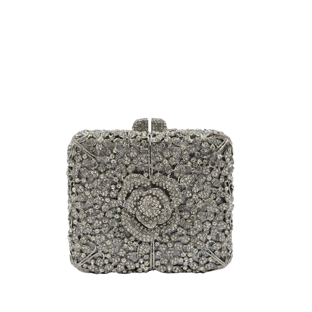 Luxury Square Flower Clutch -916