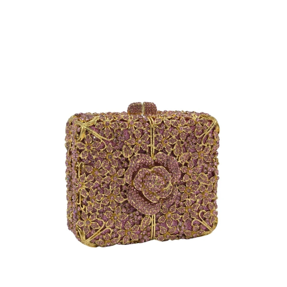 Luxury Square Flower Clutch -916